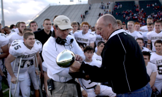 Coach Cody White accepts UIL trophy Coach Cody White accepts UIL trophy
